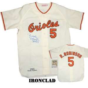 Brooks Robinson Signed 66 Os Home Jersey w/HOF 83