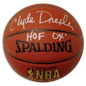 Clyde Drexler Signed HOF Spalding I/O Basketball