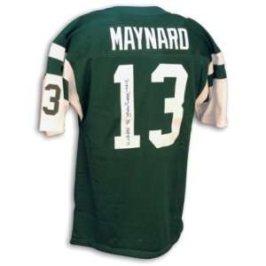 Don Maynard Signed Jets t/b Green Jersey w/HOF 87