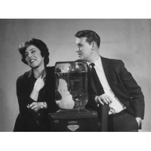 Nightclub Comedians Mike Nichols and Elaine May Doing Skit on 