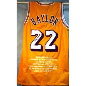 Signed Elgin Baylor Jersey   with Stats Inscription   Autographed 