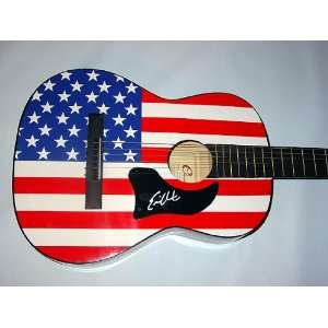 ERIC CHURCH Autographed Signed USA FLAG Guitar UACC RD