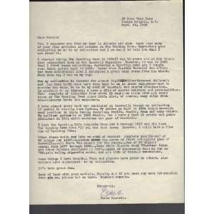  Ernie Harwell Tigers signed autographed 1949 letter JSA 