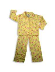 Cindy Jordan   Toddler Girls Long Sleeve Coat Style Pajamas, Yellow 