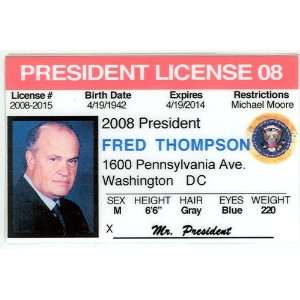 Fred Thompson   President   Collector Card