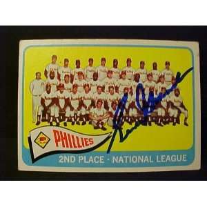 Gene Mauch Philadelphia Phillies Team #338 1965 Topps Autographed 