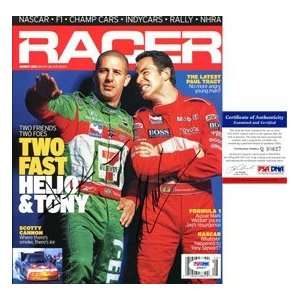  Tony Kanaan & Helio Castroneves Autographed Racer Magazine 