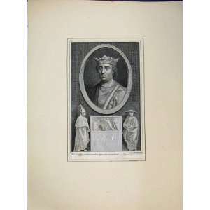  Portrait Henry Ii Effigie Engraving Sherwin Old Print 