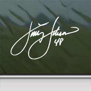 Jimmie Johnson Signature White Sticker Laptop Vinyl Window White Decal