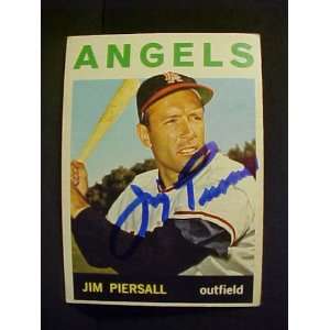 Jim Piersall Los Angeles Angels #586 1964 Topps Autographed Baseball 