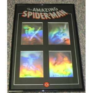 Stan Lee John Romita Signed Framed Spiderman Hologram 