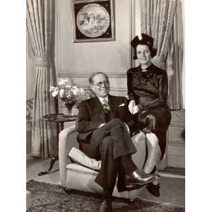  Diplomat Joseph P. Kennedy with His Wife Rose Sitting 