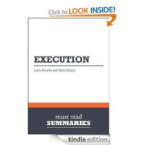 Summary Execution   Larry Bossidy and Ram Charan Must Read Summaries 