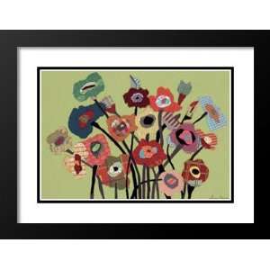 Laura Jane Paustenbaugh Framed and Double Matted 29x35 Fabric Floral 