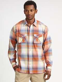 Arnold Zimberg   Plaid Sportshirt/Blue Orange