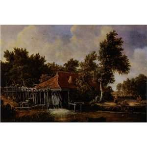  A Watermill by Meindert Hobbema, 17 x 20 Fine Art Giclee 