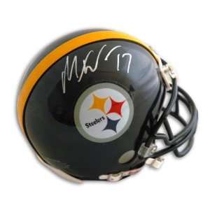 Mike Wallace Autographed Pittsburgh Steelers Mini Helmet