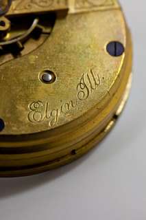 Elgin 14k Yellow Gold Overlay Triple Hinge Open Face Case Pocket Watch 