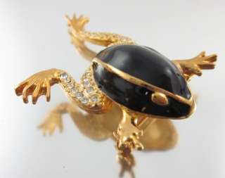  LOT 2 Scatter Black Crystal Jumping Frog Pins. These wonderful pins 