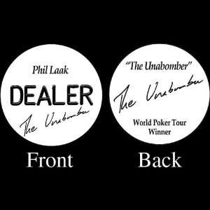 PHIL LAAK Dealer Button   THE UNABOMBER  Sports 