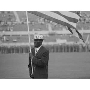  Rafer Johnson Leading USA Athletes During the Opening Day 