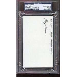  Ray Kroc Autographed Index Card PSA/DNA Authentic   MLB 