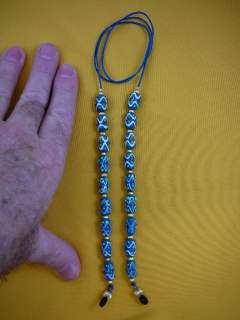 262) Turquoise blue glass bead Eyeglass leash holder chain  