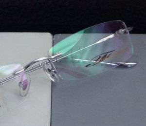 RIMLESS EYEGLASS FRAMES TITANIUM brilliant silver Eyewear Spectacles 