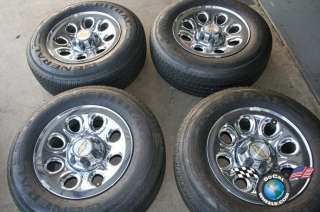 05 10 Chevy Tahoe Factory 17 Chrome Steel Wheels Tires OEM Rims 1500 