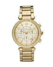 michael kors parker glitz watch golden