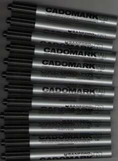 12 Sanford Cadomark Permanent Markers Black  