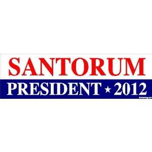 Rick Santorum 2012 Bumper Sticker Decal