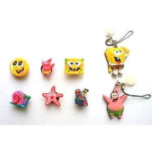  Nickelodeon Spongebob and Friends Shoe Charms 6 pc Set 