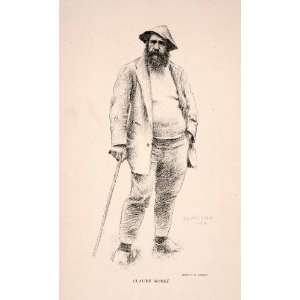 com 1896 Lithograph Print Theodore Robinson Portrait Claude Monet Can 