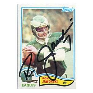Ron Jaworski Autographed/Signed 1982 Topps Card