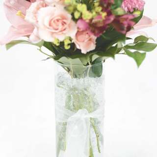 WEDDING CENTERPIECE CLEAR GLASS CYLINDER FLOWER VASE 078917099615 
