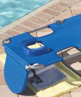 Beach Pool Folding Chaise Lounge Chair w/ horseshoe cushion face 