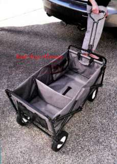  Utility Wagon Folding Rolling Grocery Shopping Foldable Beach Cart 