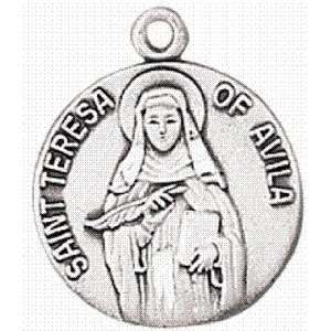  St. Teresa of Avila Sterling Silver Medal with 18 Inch 