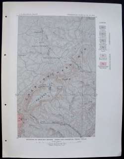 1908 ANTIQUE TOPOGRAPHIC MAP AREA AROUND CRAB ORCHARD MOUNTAIN 
