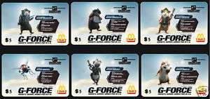 M01113 USA phone cards Mcdonalds G FORCE 6pcs  