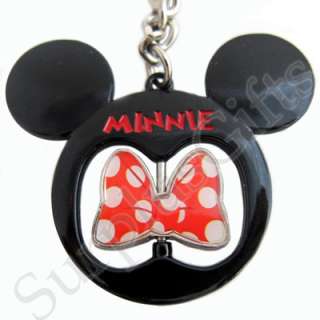 Disney Minnie Mouse Head Shape Spinner Metal Key Ring  