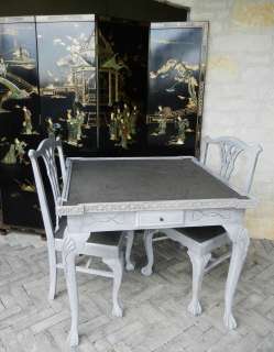 Elegant Hand Painted Game Table and Chairs  