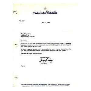 Tom Landry Autographed / Signed Dallas Cowboys Letter (JSA)