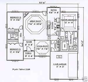 House Plans for 1765 Sq. Ft. 3 Bedroom House w/Garage  