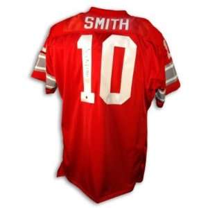 Troy Smith Signed Ohio State Red Throwback Jersey