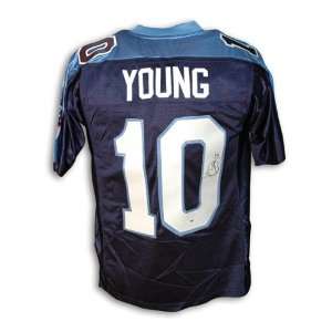 Vince Young Autographed/Hand Signed Tennesee Titans Blue Reebok Jersey