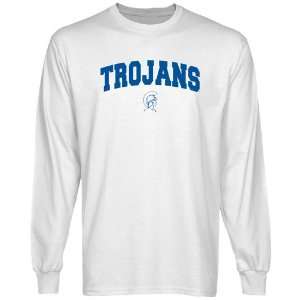  Virginia State Trojans White Logo Arch Long Sleeve T shirt 