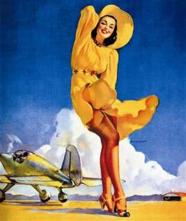 Sexy GIL ELVGREN Pinup Girl Mouse Pad TAIL WIND Vargas  