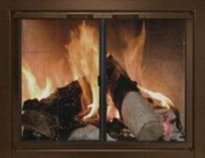 Newcastle Oil Rubbed Bronze Glass Fireplace Door size 4  